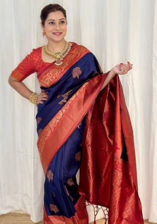 Picture of Statuesque Silk Midnight Blue Saree