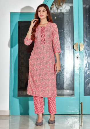 Picture of Charming Cotton Light Coral Kurtis & Tunic