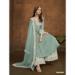 Picture of Georgette Dark Sea Green Straight Cut Salwar Kameez