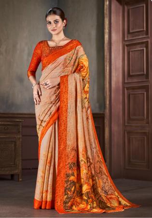 Picture of Pretty Silk Tan Saree