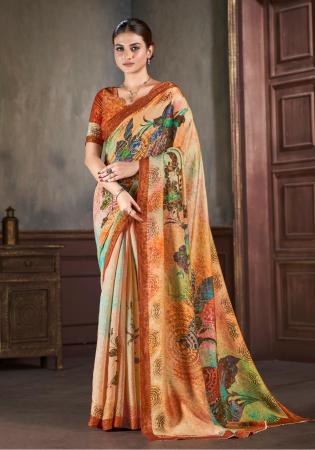 Picture of Elegant Silk Tan Saree