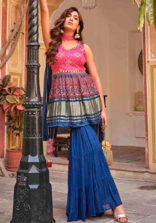 Picture of Stunning Georgette Deep Pink Readymade Salwar Kameez