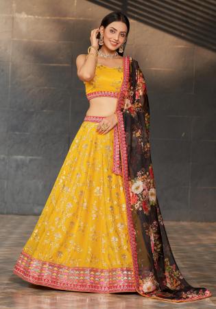 Picture of Appealing Georgette Golden Lehenga Choli