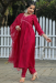 Picture of Cotton & Silk Fire Brick Readymade Salwar Kameez