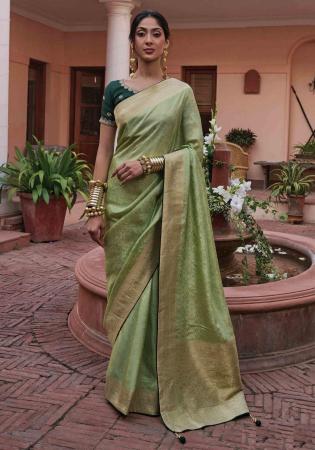 Picture of Gorgeous Chiffon Dark Olive Green Saree