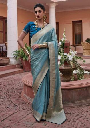 Picture of Enticing Chiffon Dark Sea Green Saree