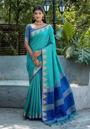 Picture of Enticing Silk Light Sea Green Saree