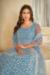 Picture of Georgette & Net Light Steel Blue Anarkali Salwar Kameez