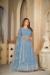 Picture of Georgette & Net Light Steel Blue Anarkali Salwar Kameez