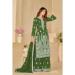 Picture of Silk Dark Olive Green Straight Cut Salwar Kameez