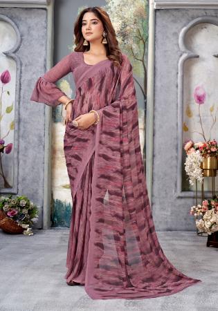 Picture of Marvelous Chiffon Rosy Brown Saree