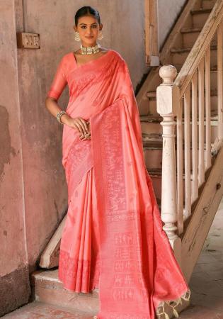 Picture of Pleasing Silk Indian Red Saree