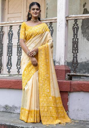 Picture of Stunning Silk Golden Rod Saree