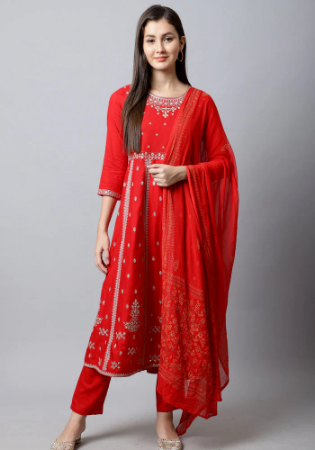 Picture of Excellent Rayon Maroon Readymade Salwar Kameez