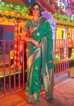 Picture of Pleasing Silk Teal Saree