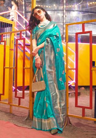 Picture of Admirable Silk Turquoise Saree