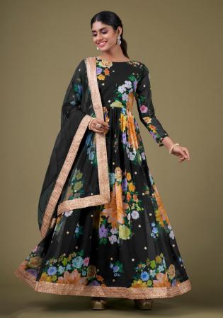 Picture of Nice Georgette Black Anarkali Salwar Kameez