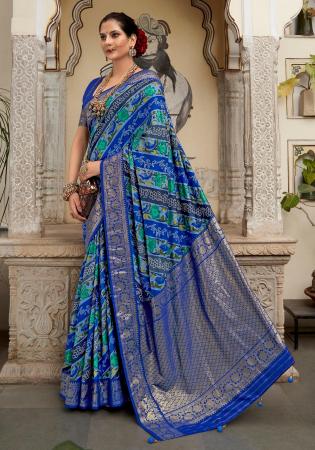 Picture of Magnificent Silk Midnight Blue Saree