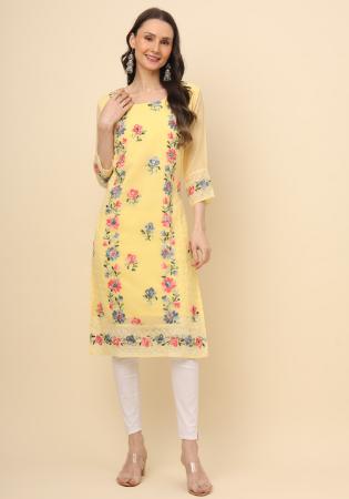 Picture of Comely Georgette Khaki Kurtis & Tunic