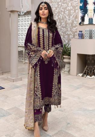 Picture of Georgette Saddle Brown Straight Cut Salwar Kameez