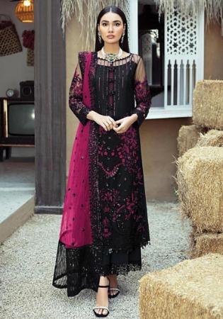 Picture of Georgette Dim Gray Straight Cut Salwar Kameez