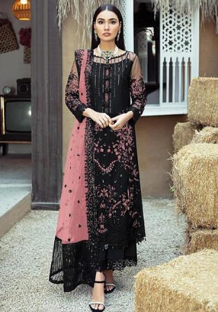 Picture of Georgette Dark Slate Grey Straight Cut Salwar Kameez