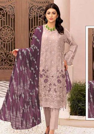 Picture of Admirable Georgette Tan Straight Cut Salwar Kameez