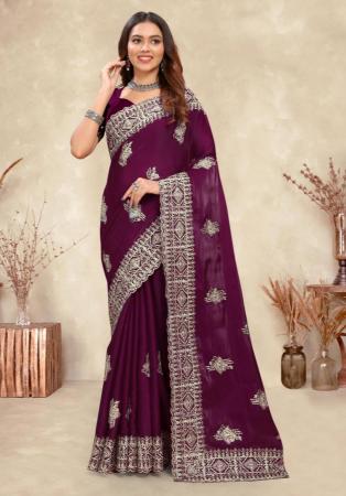 Picture of Enticing Crepe & Silk Brown Saree