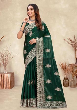 Picture of Graceful Crepe & Silk Dark Slate Grey Saree