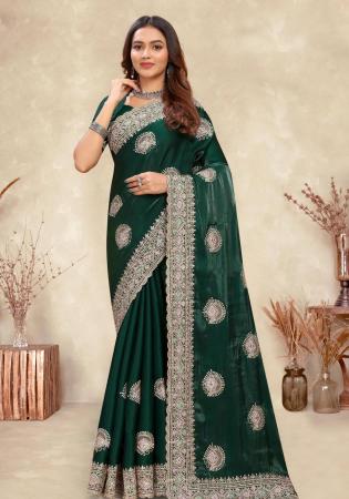 Picture of Enticing Crepe & Silk Dark Slate Grey Saree