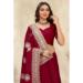 Picture of Elegant Crepe & Silk Dark Red Saree