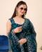 Picture of Superb Silk & Organza Navy Blue Saree