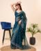 Picture of Superb Silk & Organza Navy Blue Saree