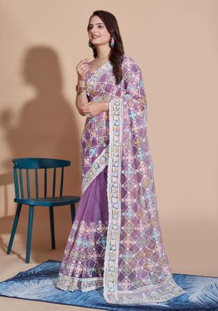 Picture of Gorgeous Net Dim Gray Saree