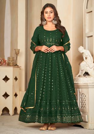 Picture of Georgette Medium Sea Green Anarkali Salwar Kameez