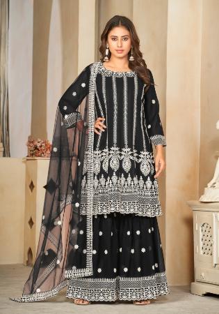 Picture of Marvelous Georgette Black Anarkali Salwar Kameez