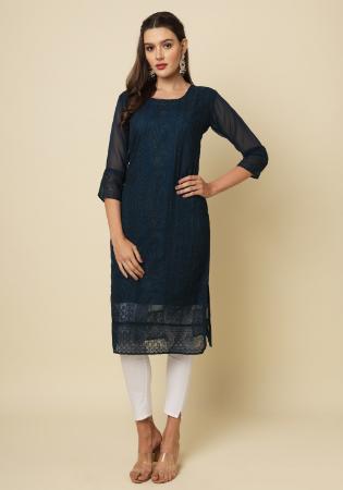 Picture of Grand Georgette Dark Slate Grey Kurtis & Tunic