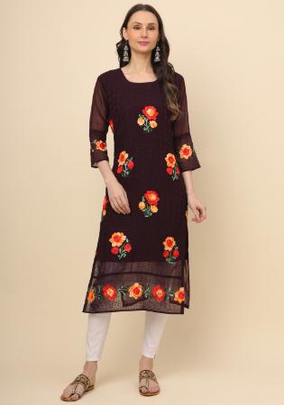 Picture of Shapely Georgette Black Kurtis & Tunic