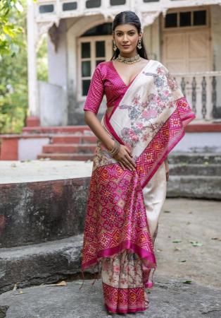 Picture of Enticing Silk Medium Violet Red Saree