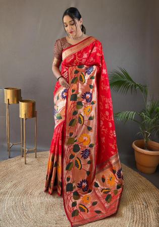 Picture of Enticing Silk Crimson Saree