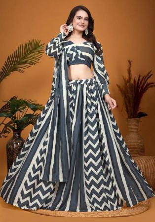 Picture of Admirable Crepe & Silk Dark Slate Grey Lehenga Choli