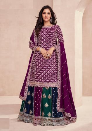 Picture of Resplendent Chiffon Purple Anarkali Salwar Kameez