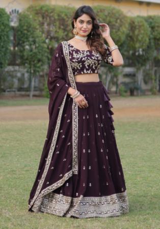 Picture of Well Formed Georgette Black Lehenga Choli