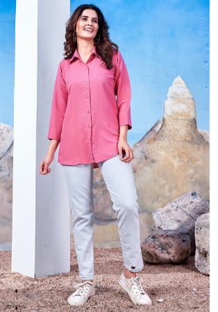 Picture of Beautiful Cotton Light Pink Kurtis & Tunic