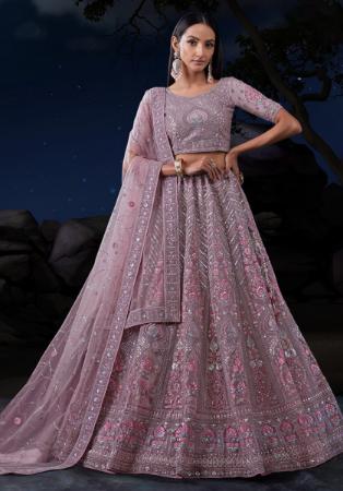 Picture of Pretty Net Plum Lehenga Choli