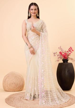 Picture of Good Looking Net Tan Saree