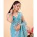 Picture of Alluring Net Light Steel Blue Saree