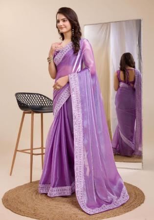 Picture of Bewitching Organza Purple Saree