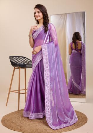 Picture of Grand Chiffon Light Slate Grey Saree