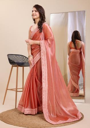 Picture of Elegant Chiffon Indian Red Saree